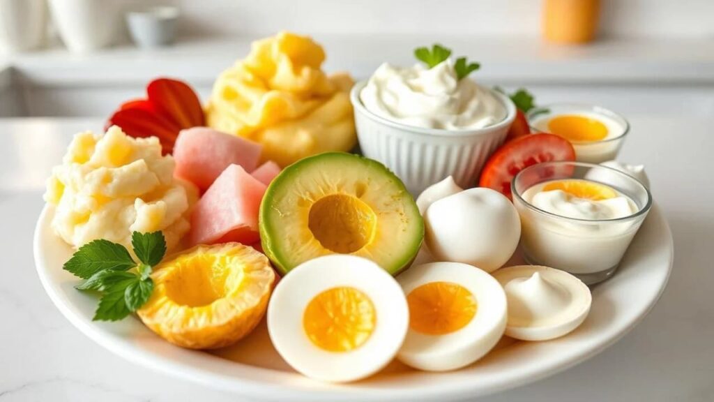 Home 2 Six small white bowls filled with different pureed foods—mashed beets, applesauce, avocado, potato, carrots, and bananas—arranged in two rows on a wooden surface.