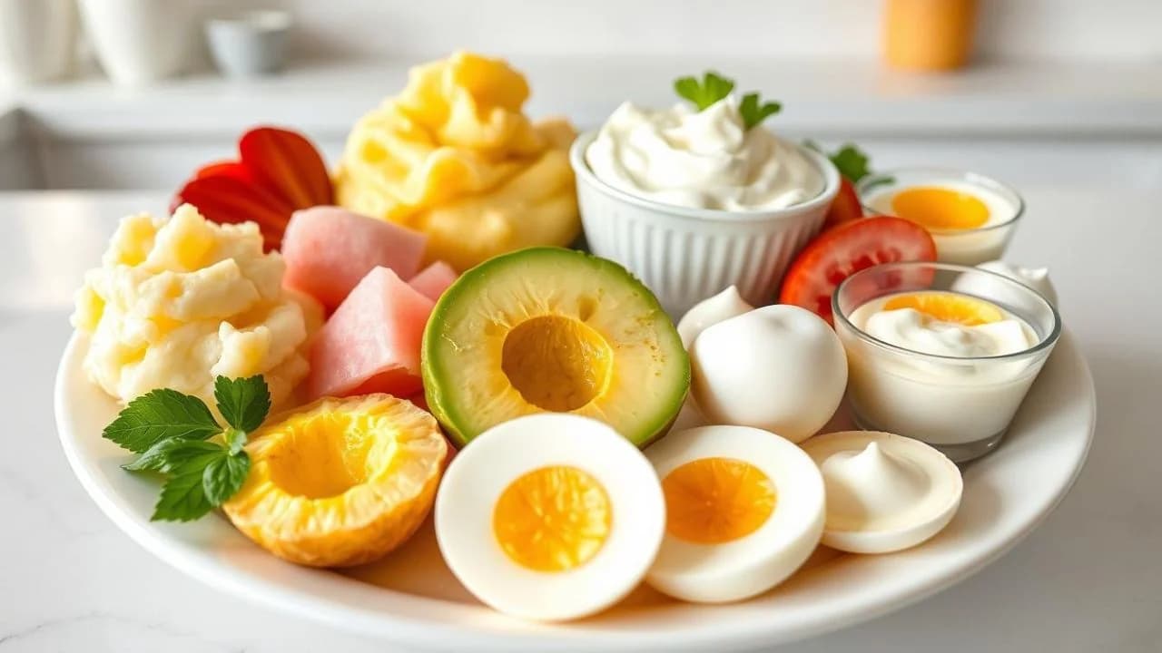 15 Best Things to Eat After Wisdom Teeth Removal 2 Six small white bowls filled with different pureed foods—mashed beets, applesauce, avocado, potato, carrots, and bananas—arranged in two rows on a wooden surface.